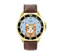 Toff London Mens Ginger Tabby Cat Watch