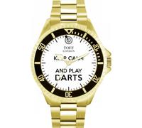 Toff London Mens Keep Calm and Play Darts Black Batons Watch