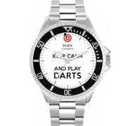 Toff London Mens Keep Calm and Play Darts Red Bullseye Watch