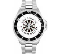 Toff London Mens Small Its Darts Oclock White Watch
