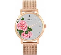 Toff London Pink Rose Watch Ladies 38mm Case 3atm Water Resistant Custom Designed Quartz Movement Luxury Fashionable