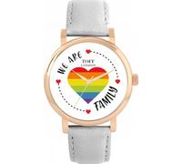 Toff London Pride Rainbow Heart Family White Watch Ladies 38mm Case 3atm Water Resistant Custom Designed Quartz Movement Luxury Fashionable