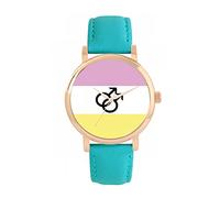 Toff London Pride Twink Flag Watch Ladies 38mm Case 3atm Water Resistant Custom Designed Quartz Movement Luxury Fashionable