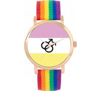 Toff London Pride Twink Flag Watch Ladies 38mm Case 3atm Water Resistant Custom Designed Quartz Movement Luxury Fashionable
