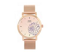 Toff London Purple Dahlia Flower Watch Ladies 38mm Case 3atm Water Resistant Custom Designed Quartz Movement Luxury Fashionable