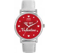 Toff London Red Be My Valentine Gift which is Hand Assembled and has a Hand Sketched dial All from London, 38 or 42mm case, Multiple Colours of Leather or Metal Straps Quartz Watch