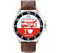 Toff London Red Double Decker Bus Mens Wrist Watch 42mm Case Custom Design