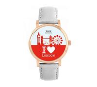 Toff London Red London City Skyline Watch 38mm Case 3atm Water Resistant Custom Designed Quartz Movement Luxury Fashionable