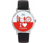 Toff London Red London City Skyline Watch 38mm Case 3atm Water Resistant Custom Designed Quartz Movement Luxury Fashionable