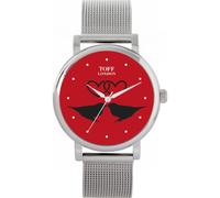 Toff London Red Love Birds customised Hand Sketched dial, 38 or 42mm case, Leather or Metal Straps in Different Colours, Hand Assembled Quartz 3-Hand Japanese Movement Watch