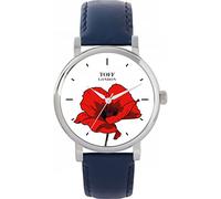 Toff London Red Poppy Flower Watch Ladies 38mm Case 3atm Water Resistant Custom Designed Quartz Movement Luxury Fashionable
