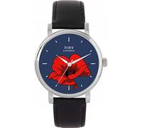 Toff London Red Poppy Flower Watch Ladies 38mm Case 3atm Water Resistant Custom Designed Quartz Movement Luxury Fashionable