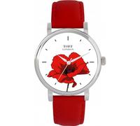 Toff London Red Poppy Flower Watch Ladies 38mm Case 3atm Water Resistant Custom Designed Quartz Movement Luxury Fashionable
