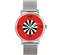 Toff London Red Roman Numerals Dartboard Watch Ladies 38mm Case 3atm Water Resistant Custom Designed Quartz Movement Luxury Fashionable