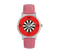 Toff London Red Roman Numerals Dartboard Watch Ladies 38mm Case 3atm Water Resistant Custom Designed Quartz Movement Luxury Fashionable