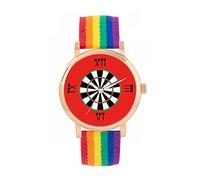 Toff London Red Roman Numerals Dartboard Watch Ladies 38mm Case 3atm Water Resistant Custom Designed Quartz Movement Luxury Fashionable