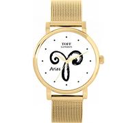 Toff London White Aries Watch Ladies 38mm Case 3atm Water Resistant Custom Designed Quartz Movement Luxury Fashionable