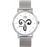 Toff London White Aries Watch Ladies 38mm Case 3atm Water Resistant Custom Designed Quartz Movement Luxury Fashionable