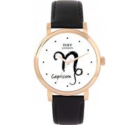Toff London White Capricorn Watch Ladies 38mm Case 3atm Water Resistant Custom Designed Quartz Movement Luxury Fashionable