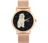 Toff London White Cockapoo Dog Watch Ladies 38mm Case 3atm Water Resistant Custom Designed Quartz Movement Luxury Fashionable