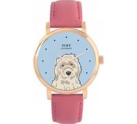 Toff London White Cockapoo Dog Watch Ladies 38mm Case 3atm Water Resistant Custom Designed Quartz Movement Luxury Fashionable
