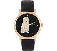 Toff London White Cockapoo Dog Watch Ladies 38mm Case 3atm Water Resistant Custom Designed Quartz Movement Luxury Fashionable