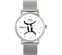 Toff London White Gemini Watch Ladies 38mm Case 3atm Water Resistant Custom Designed Quartz Movement Luxury Fashionable