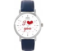 Toff London White I Love You Gift for Ladies and Gentlemen, Two Sizes 38 and 42mm, Large Choice of Designs, Hand Drawn dial and Assemble in UK, Accurate Japanese Quartz Movement Watch