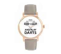 Toff London White Keep Calm and Play Darts Watch Ladies 38mm Case 3atm Water Resistant Custom Designed Quartz Movement Luxury Fashionable