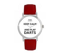Toff London White Keep Calm and Play Darts Watch Ladies 38mm Case 3atm Water Resistant Custom Designed Quartz Movement Luxury Fashionable