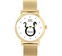 Toff London White Taurus Watch Ladies 38mm Case 3atm Water Resistant Custom Designed Quartz Movement Luxury Fashionable