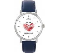Toff London White with Red Heart Be My Valentine Unisex 42 or 38mm case, Three case and Nine Strap Colours, 3-Hand Quartz Movement, Unique Hand Drawn, Polished and Assembled Watch