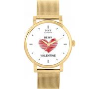 Toff London White with Red Heart Be My Valentine Unisex 42 or 38mm case, Three case and Nine Strap Colours, 3-Hand Quartz Movement, Unique Hand Drawn, Polished and Assembled Watch