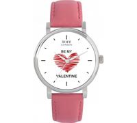 Toff London White with Red Heart Be My Valentine Unisex 42 or 38mm case, Three case and Nine Strap Colours, 3-Hand Quartz Movement, Unique Hand Drawn, Polished and Assembled Watch