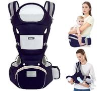 TOFFCAEA Multifunction Baby Carrier - 6-in-1 Ways to Carry, Adjustable with Hip Seat, Ergonomic, for Newborn to Toddler (0-36 Month, 3-30 kg) (Dark Blue)