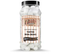 Toffee Dusted White BonBons (Bon Bons) Retro Gift Jar - by Little Dotties | Traditional Candy Treats | Pick and Mix Sweets | 605 grams | Perfect for gifts and birthdays.