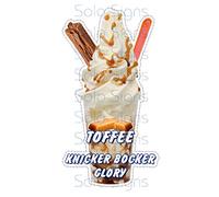 Toffee KBG Whippy Ice Cream Sticker - 16cm high Knickerbocker Glory die cut vinyl decal