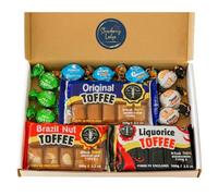 Toffee Letterbox Gift Box | Brazil Nut, Liquorice & Original Toffee Bars | Mint, Salted Caramel & Treacle Toffees | Traditional British Sweets Gift
