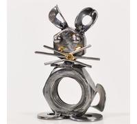 'Toffee' The Rabbit Scrap Metal Art Sculpture Ornament Recycled Home Decor made from Nuts and Bolts - 9cm