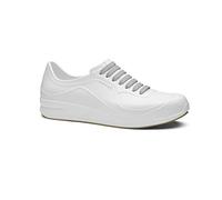 Toffeln AktivFlex Trainers - Comfortable, Lightweight, Supportive, Slip Resistant, Microfibre Insole, Nurses Shoes - Rubber Laces, Durable & Machine Washable Perfect for Nurses & Doctors White
