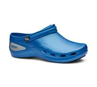 Toffeln AktivKlog Clogs - Lightweight, Comfortable, Breathable, Slip Resistant, Theatre Clogs - Shock Absorbing Anti-Static Materials, Microfibre Insole, Perfect for Nurses & Doctors Metallic Blue