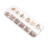 Tofficu 1 Box Nail Art DIY Accessories Rhinestone Patches Glass Decorative Effect Shiny for Friends Families DIY Nail Decor