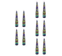 Tofficu 10 Pcs Palace Style Blue Alloy Nail Tips Lightweight False Nail Tips Suitable for Dance and Cosplay Ancient Queen Fingertip Rings