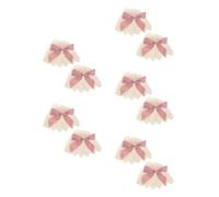Tofficu 10 Pcs Pink Lace Bow Wrist Cuff for Women Tea Parties