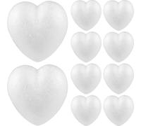 Tofficu 10 Pcs White Foam Hearts for Diy Crafts, Polystyrene Heart Shaped Ornaments for Wedding, Christmas, Valentine'S Day, Baby Showers, and Holiday Decorations, 8.5cm
