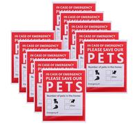 Tofficu 10 Sheets Emergency Alert Pet Finder Stickers Static Cling Window Decals Pets Inside Fire Rescue Stickers Save Our Pets Rescue Decal for Window and Door Application Weatherproof