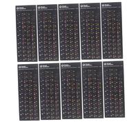 Tofficu 10 Sheets Multilingual Keyboard Stickers for Laptop Notebook Hebrew Russian English Key Labels with High Definition Printing Design Typing Stickers for Accurate Language Layout and