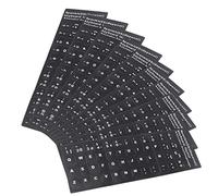 Tofficu 10 Sheets Spanish Keyboard Stickers Black Background White Letters Easy Apply Keyboard Letter Decals for Laptop and Desktop Language Replacement Labels Protecting Keys from