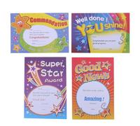 Tofficu 100pcs A5 Cartoon Student Award Certificates Paper for School Commendation Letters Kindergarten Recognition Supplies for Teachers and Students Random Style