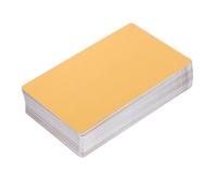 Tofficu 100pcs Blank Metal Business Cards Thick Aluminum DIY Engraving Name Cards for Printing and Stamping Pearl Gold Sublimation Coated Metal Plates